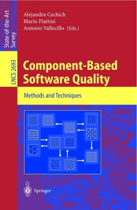 Immagine di copertina: Component-Based Software Quality 1st edition 9783540405030