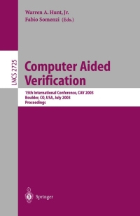 Imagen de portada: Computer Aided Verification 1st edition 9783540405245