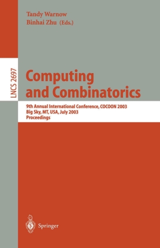 Cover image: Computing and Combinatorics 1st edition 9783540405344