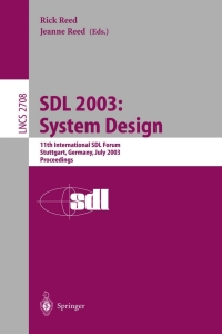 Cover image: SDL 2003: System Design 1st edition 9783540405399