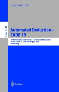 Cover image: Automated Deduction - CADE-19 1st edition 9783540405597