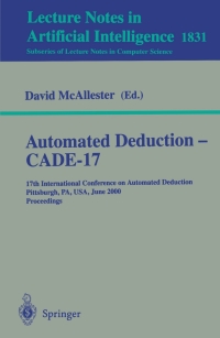 Cover image: Automated Deduction - CADE-17 1st edition 9783540676645