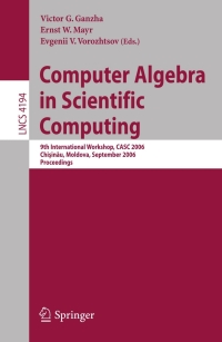 Cover image: Computer Algebra in Scientific Computing 1st edition 9783540451822