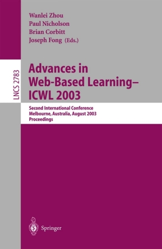 Cover image: Advances in Web-Based Learning -- ICWL 2003 1st edition 9783540407720