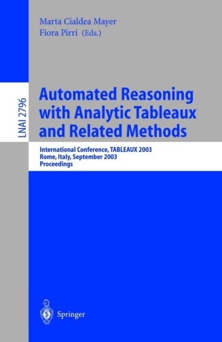 Immagine di copertina: Automated Reasoning with Analytic Tableaux and Related Methods 1st edition 9783540407874