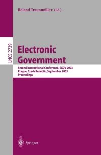 Cover image: Electronic Government 1st edition 9783540408451