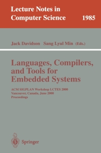 Cover image: Languages, Compilers, and Tools for Embedded Systems 1st edition 9783540417811