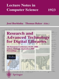 صورة الغلاف: Research and Advanced Technology for Digital Libraries 1st edition 9783540410232