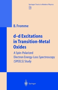 Cover image: d-d Excitations in Transition-Metal Oxides 9783662146859