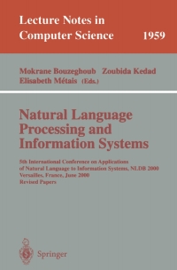 Cover image: Natural Language Processing and Information Systems 1st edition 9783540419433