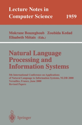 Imagen de portada: Natural Language Processing and Information Systems 1st edition 9783540419433