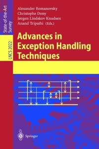 Cover image: Advances in Exception Handling Techniques 1st edition 9783540419525