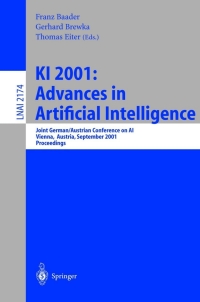 Cover image: KI 2001: Advances in Artificial Intelligence 1st edition 9783540426127