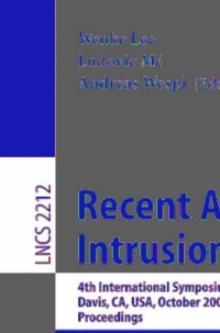 Cover image: Recent Advances in Intrusion Detection 1st edition 9783540427025