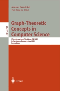 Imagen de portada: Graph-Theoretic Concepts in Computer Science 1st edition 9783540427070