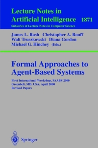 صورة الغلاف: Formal Approaches to Agent-Based Systems 1st edition 9783540427162