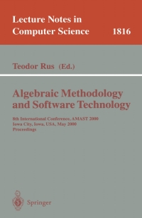 表紙画像: Algebraic Methodology and Software Technology 1st edition 9783540675303