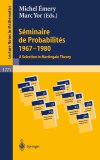 Imagen de portada: Séminaire de Probabilités 1967-1980 1st edition 9783540428138