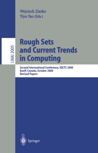 Cover image: Rough Sets and Current Trends in Computing 1st edition 9783540430742