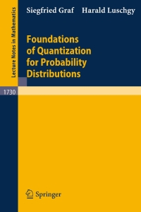Cover image: Foundations of Quantization for Probability Distributions 9783540673941