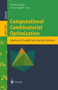 Cover image: Computational Combinatorial Optimization 9783540428770