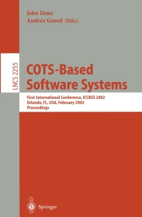 Cover image: COTS-Based Software Systems 1st edition 9783540431008