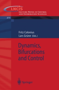 Imagen de portada: Dynamics, Bifurcations and Control 1st edition 9783540428909