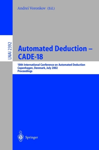 Cover image: Automated Deduction - CADE-18 1st edition 9783540439318