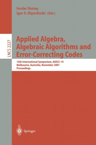 Omslagafbeelding: Applied Algebra, Algebraic Algorithms and Error-Correcting Codes 1st edition 9783540429111