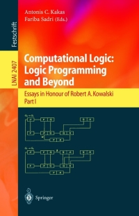 Cover image: Computational Logic: Logic Programming and Beyond 1st edition 9783540439592