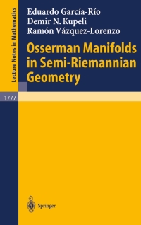 Omslagafbeelding: Osserman Manifolds in Semi-Riemannian Geometry 9783540431442