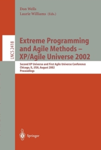 Imagen de portada: Extreme Programming and Agile Methods - XP/Agile Universe 2002 1st edition 9783540440246