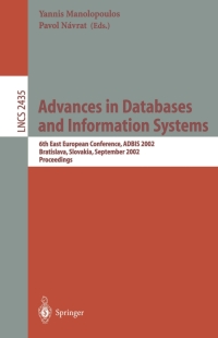 Cover image: Advances in Databases and Information Systems 1st edition 9783540441380
