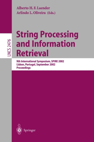 Cover image: String Processing and Information Retrieval 1st edition 9783540441588