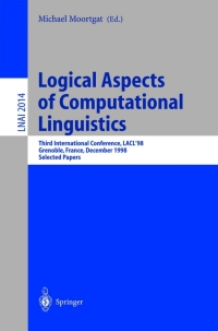Titelbild: Logical Aspects of Computational Linguistics 1st edition 9783540422518
