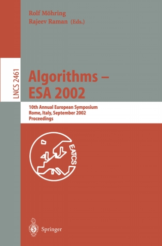 Imagen de portada: Algorithms - ESA 2002 1st edition 9783540441809