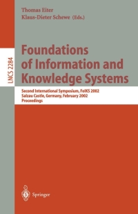 Cover image: Foundations of Information and Knowledge Systems 1st edition 9783540432203