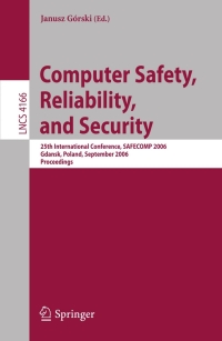 Cover image: Computer Safety, Reliability, and Security 1st edition 9783540457626