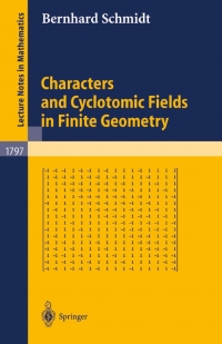 Imagen de portada: Characters and Cyclotomic Fields in Finite Geometry 9783540442431
