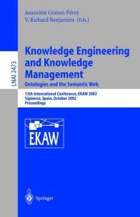 Cover image: Knowledge Engineering and Knowledge Management: Ontologies and the Semantic Web 1st edition 9783540442684