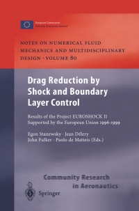 表紙画像: Drag Reduction by Shock and Boundary Layer Control 1st edition 9783540433170