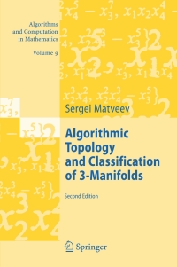 Imagen de portada: Algorithmic Topology and Classification of 3-Manifolds 2nd edition 9783642079603