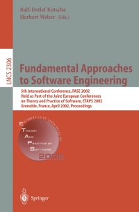 Cover image: Fundamental Approaches to Software Engineering 1st edition 9783540433538