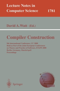 Imagen de portada: Compiler Construction 1st edition 9783540672630