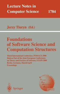 Omslagafbeelding: Foundation of Software Science and Computation Structures 1st edition 9783540672579