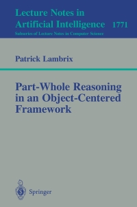 صورة الغلاف: Part-Whole Reasoning in an Object-Centered Framework 9783540672258