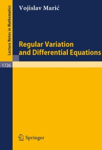 表紙画像: Regular Variation and Differential Equations 9783540671602