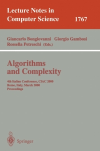 Cover image: Algorithms and Complexity 1st edition 9783540671596