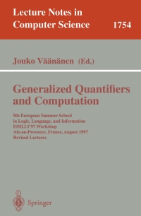 Cover image: Generalized Quantifiers and Computation 1st edition 9783540669937