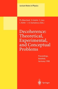 Titelbild: Decoherence: Theoretical, Experimental, and Conceptual Problems 1st edition 9783540668992